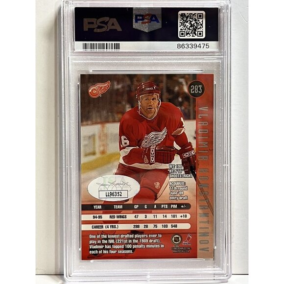 1995 Leaf Rare! SIGNED VLADIMIR KONSTANTINOV PSA/DNA JSA Double CERTIFIED AUTO!! - Picture 4 of 4